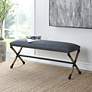 3_Uttermost Firth 47 1/2" Wide Rustic Iron Navy Blue Bench more views