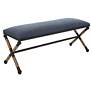 4_Uttermost Firth 47 1/2" Wide Rustic Iron Navy Blue Bench more views