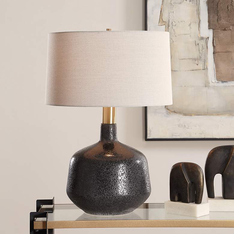 Image 1 Uttermost Flanagan 25 3/4" High Black Ceramic Table Lamp