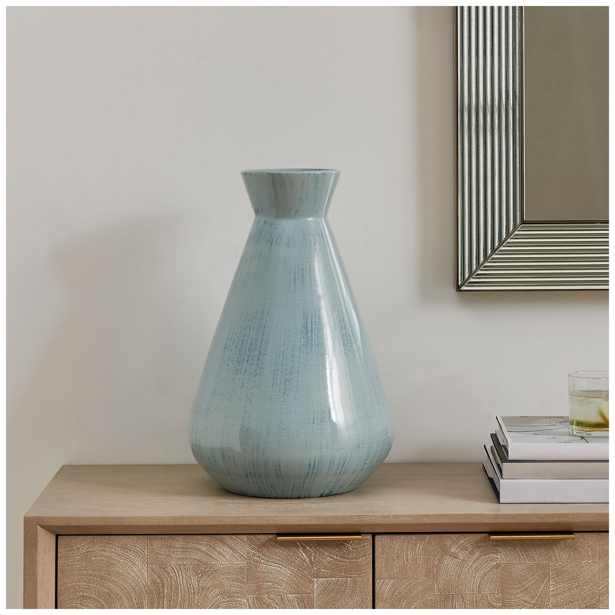 Image 3 Uttermost Flare Spire 18" High Powder Blue Ceramic Outdoor Vase more views