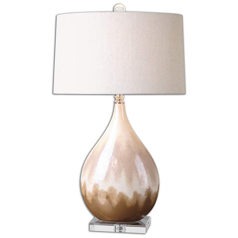 Image 3 Uttermost Flavian 30 1/4" Beige and Ivory Teardrop Ceramic Table Lamp