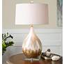 2_Uttermost Flavian 30 1/4" Beige and Ivory Teardrop Ceramic Table Lamp