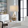 4_Uttermost Flavian 30 1/4" Beige and Ivory Teardrop Ceramic Table Lamp more views
