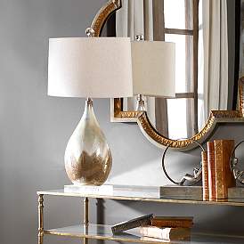 Image5 of Uttermost Flavian 30 1/4" Beige and Ivory Teardrop Ceramic Table Lamp more views