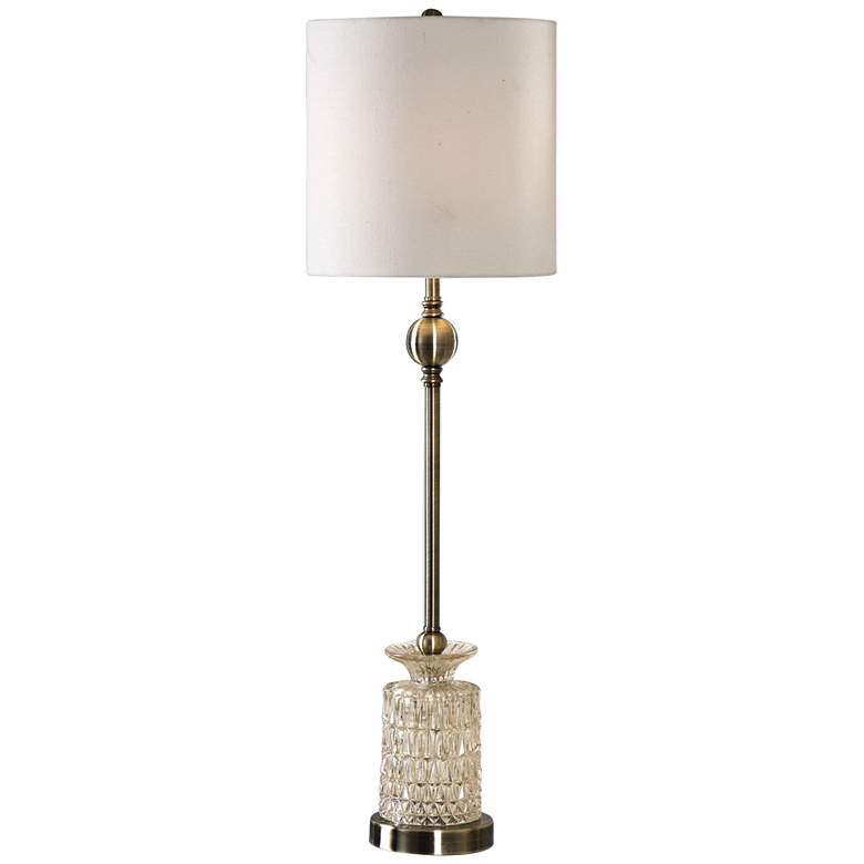 Image 2 Uttermost Flavinia 34" Light Champagne Glass Tall Buffet Table Lamp
