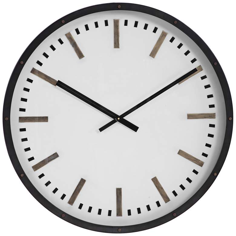 Image 2 Uttermost Fleming 31 3/4" Black and White Modern Wall Clock