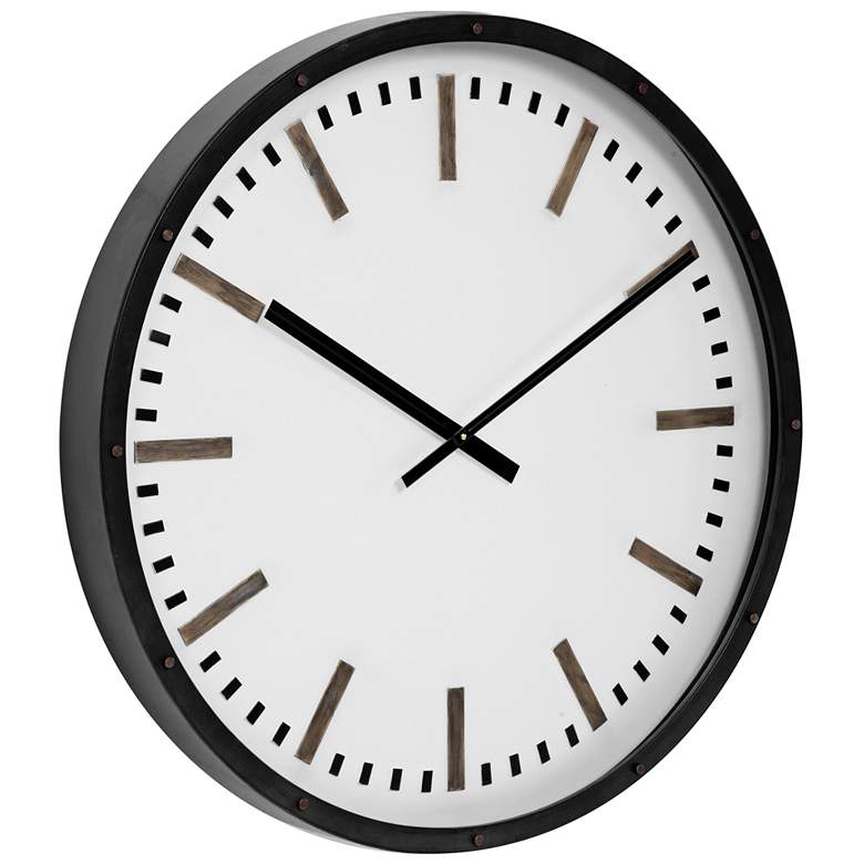 Image 3 Uttermost Fleming 31 3/4" Black and White Modern Wall Clock more views