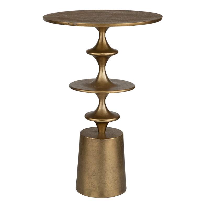 Image 2 Uttermost Flight 16" Wide Antique Brass Metal Accent Table