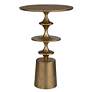 2_Uttermost Flight 16" Wide Antique Brass Metal Accent Table