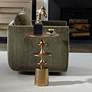 3_Uttermost Flight 16" Wide Antique Brass Metal Accent Table more views