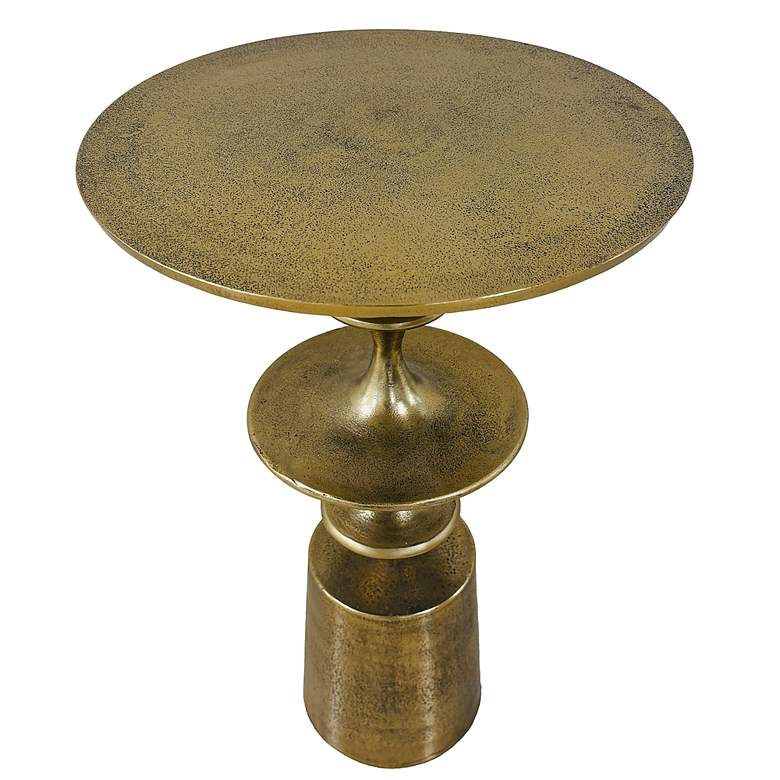 Image 4 Uttermost Flight 16" Wide Antique Brass Metal Accent Table more views