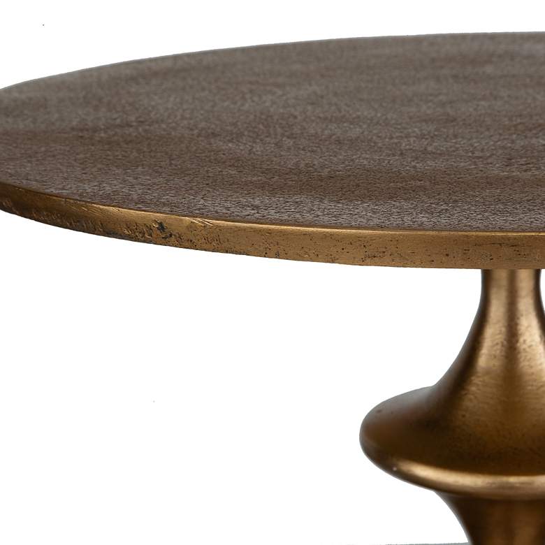 Image 6 Uttermost Flight 16" Wide Antique Brass Metal Accent Table more views