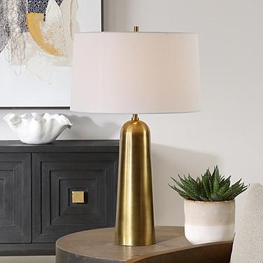 Uttermost Flinchem Plated Antique Brass Table Lamp