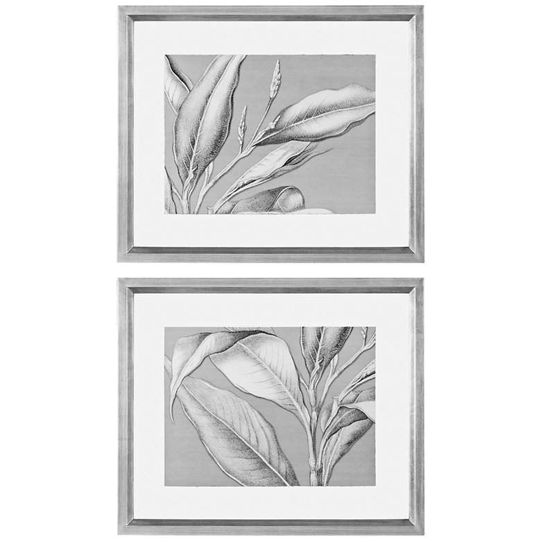 Image 1 Uttermost Floating Leaves 34 3/4 inch Wide Wall Art Set of 2