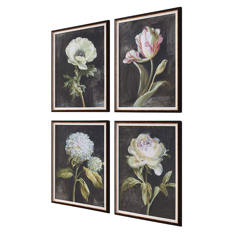 Image 4 Uttermost Florals on Black 4-Piece Framed Prints more views