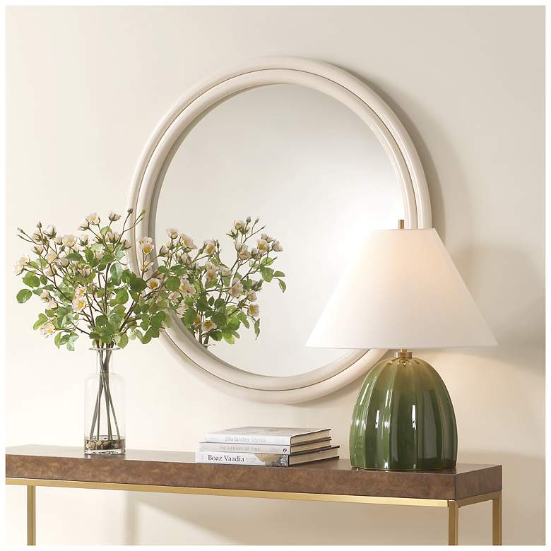 Image 3 Uttermost Florian White 38 1/2" Round Wall Mirror more views