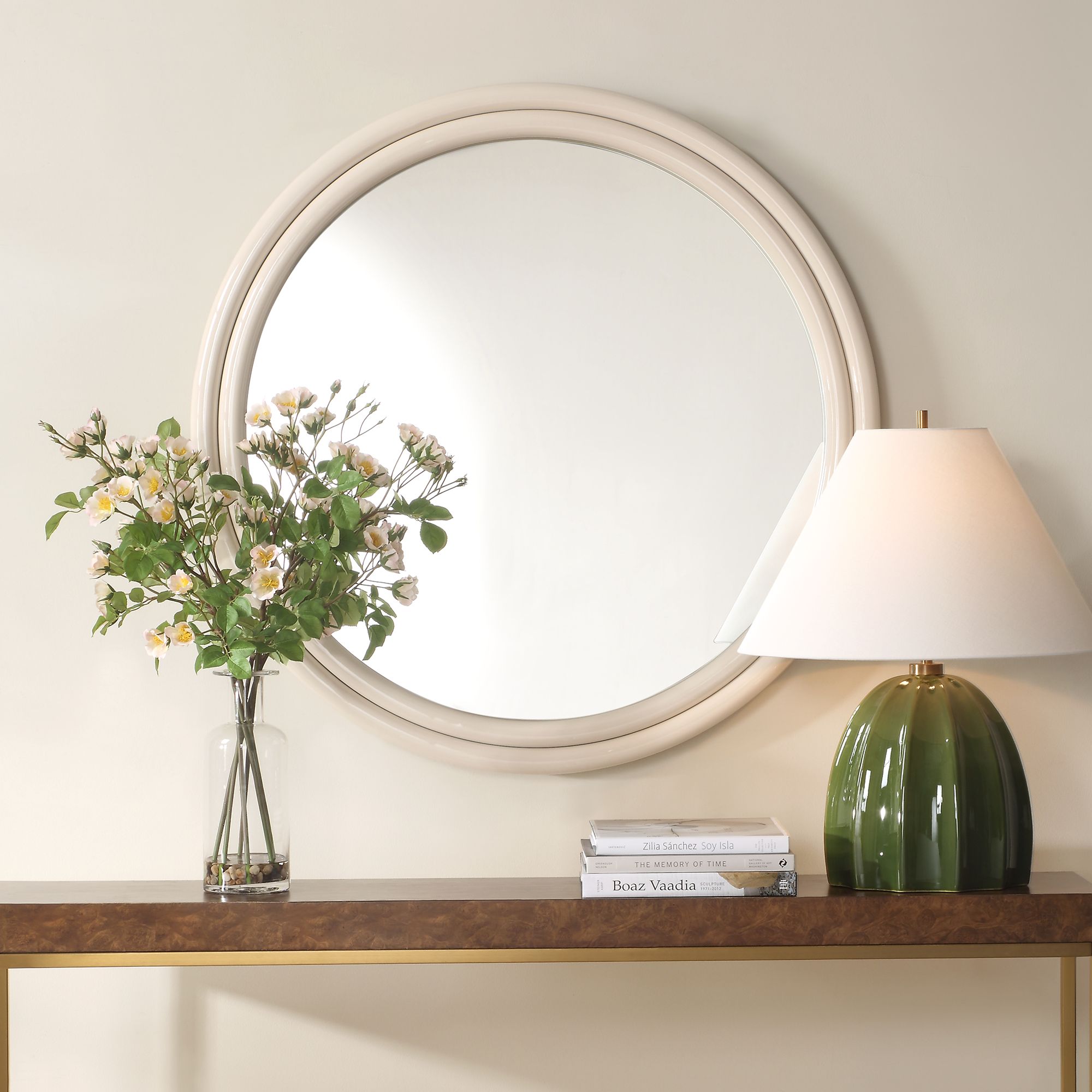 Image 7 Uttermost Florian White 38 1/2" Round Wall Mirror more views