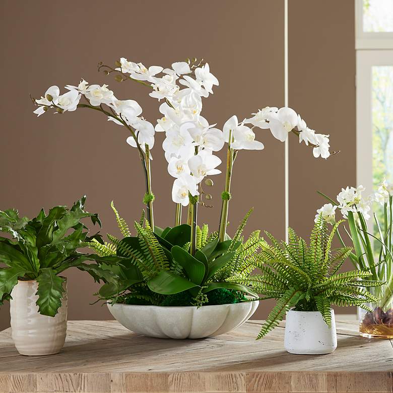 Image 1 Uttermost Flourish 33" Wide x 36" High Orchid Centerpiece