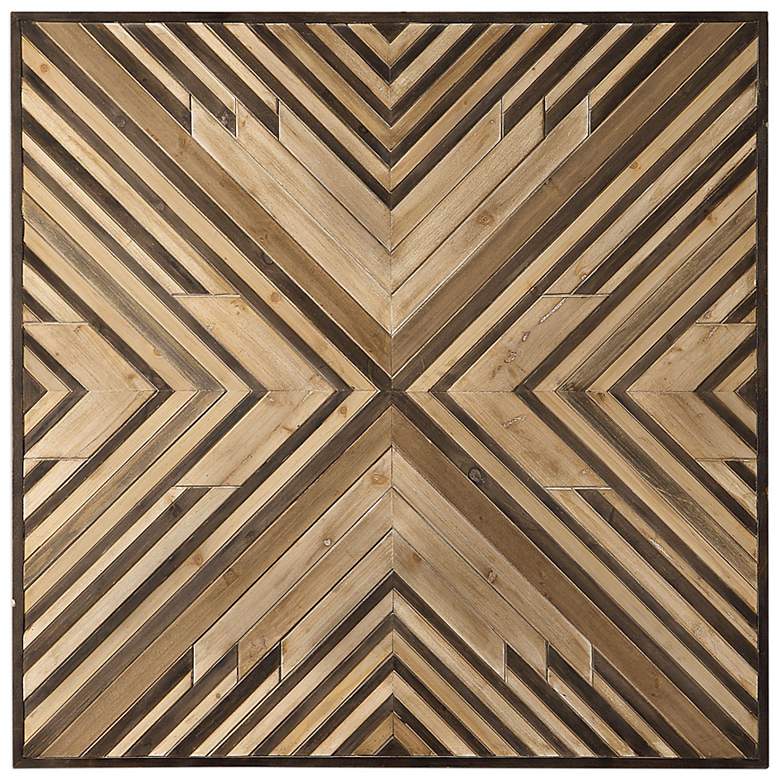 Image 2 Uttermost Floyd 40 1/2 inch High Geometric Wooden Wall Art