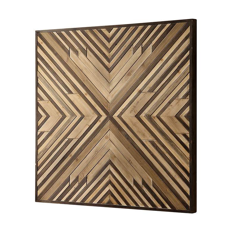 Image 3 Uttermost Floyd 40 1/2 inch High Geometric Wooden Wall Art more views