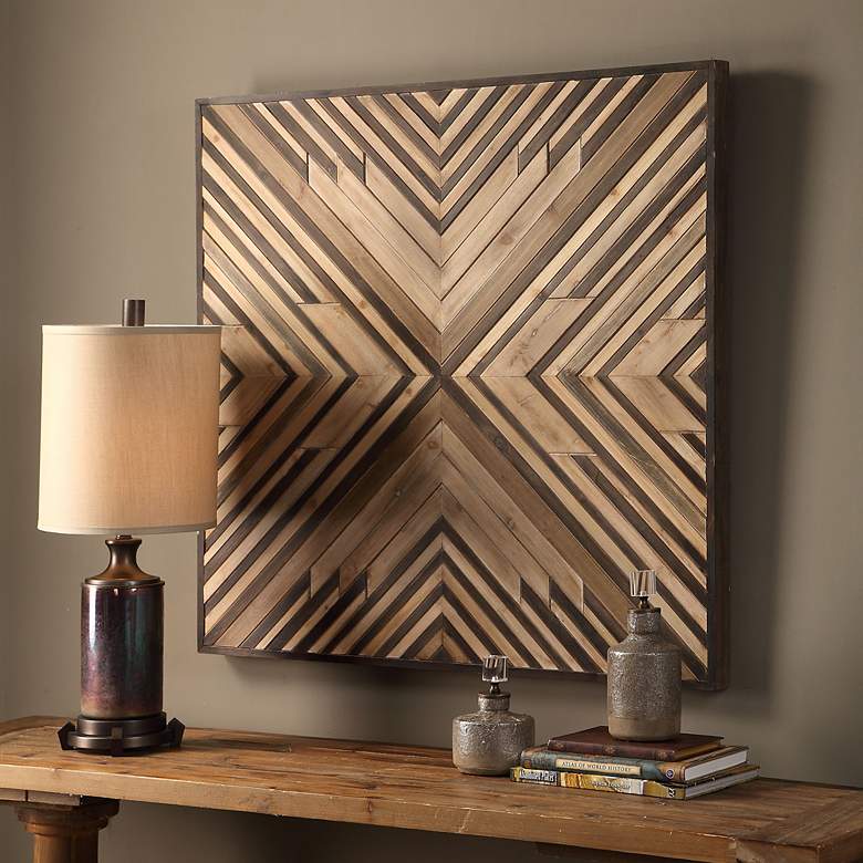 Image 5 Uttermost Floyd 40 1/2" High Geometric Wooden Wall Art more views