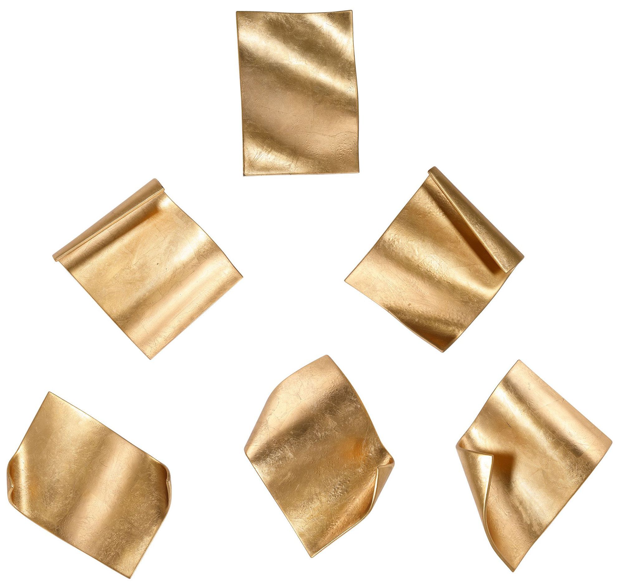 Image 2 Uttermost Fluttering Pages Gold Set of 6 Wall Décor