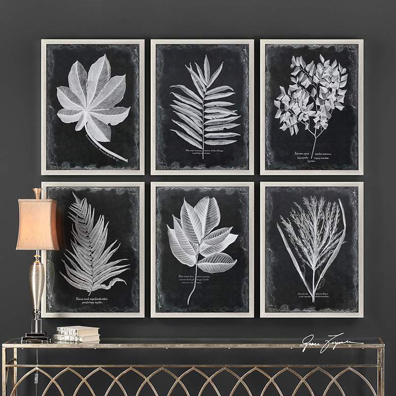 Image 1 Uttermost Foliage 33 3/4" Wide 6-Piece Framed Wall Art Set