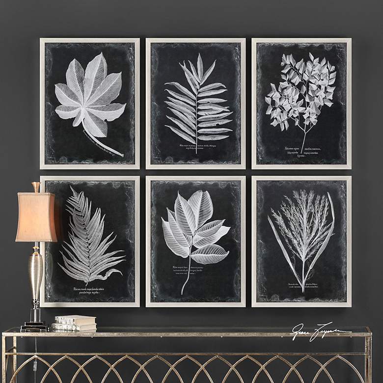 Image 1 Uttermost Foliage 33 3/4 inch Wide 6-Piece Framed Wall Art Set