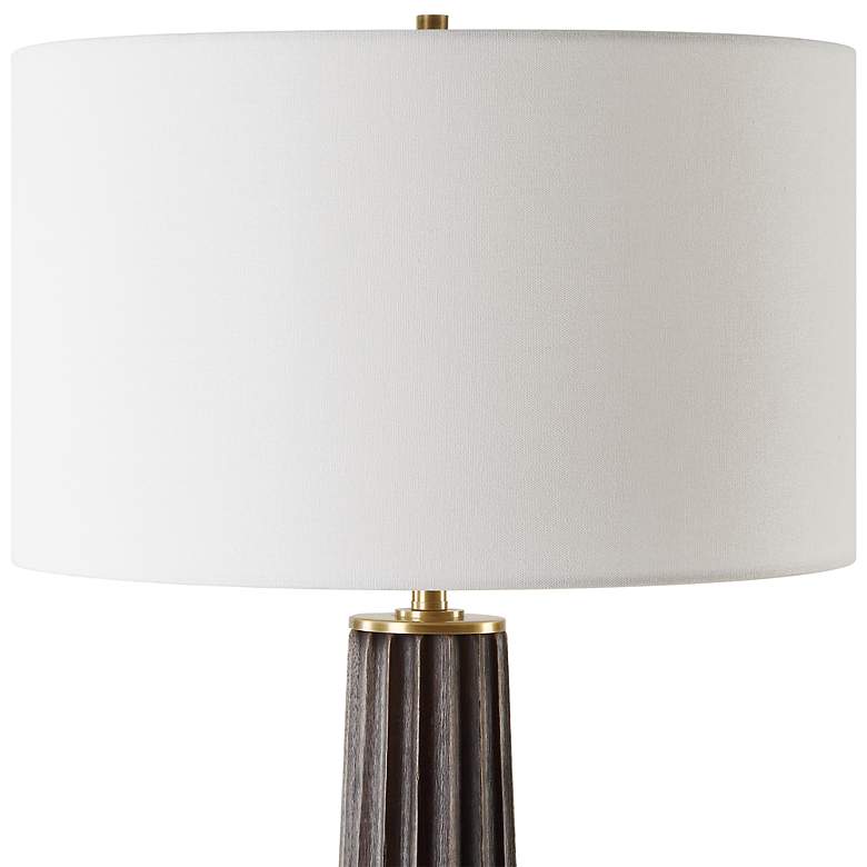Image 5 Uttermost Forage 31 1/2" Modern Dark Stain Oak Wood Table Lamp more views