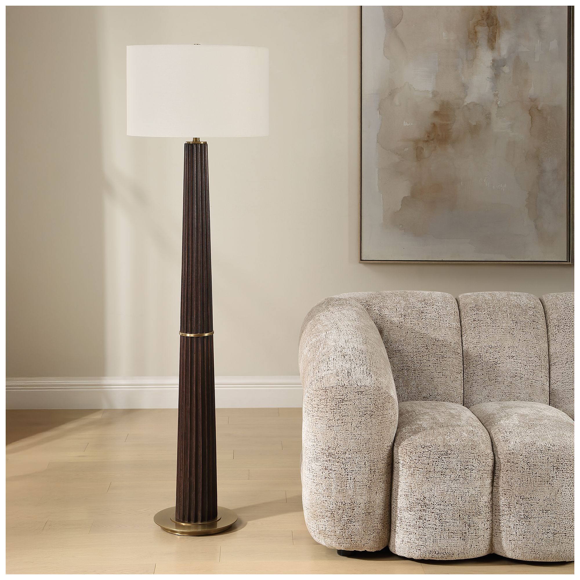 Image 3 Uttermost Forage 62 1/2" High Wood Floor Lamp more views