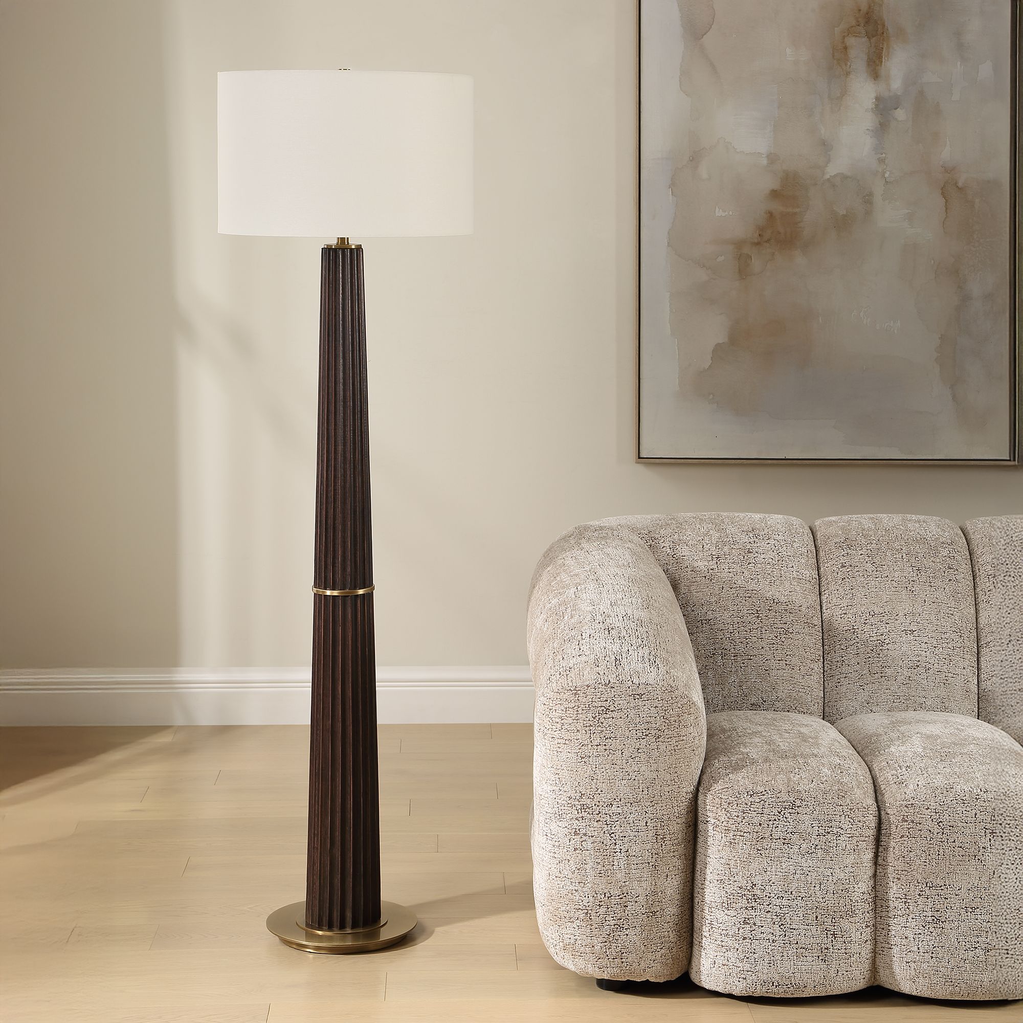 Image 3 Uttermost Forage 62 1/2" High Wood Floor Lamp more views