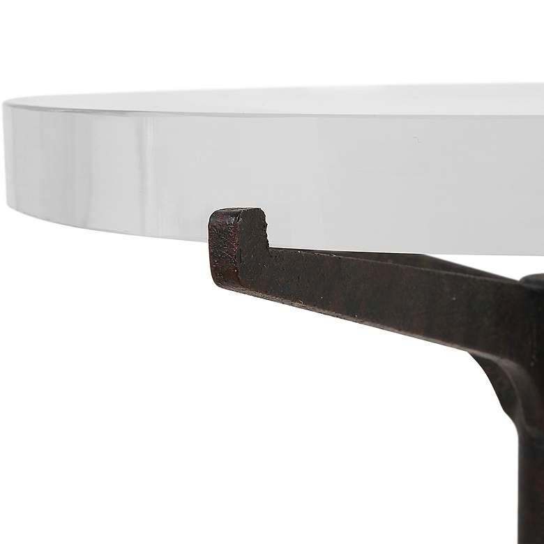 Image 3 Uttermost Forge 24.75" H Clear and Rustic Brown Accent Table more views