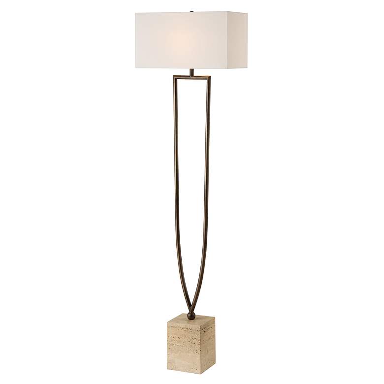 Image 1 Uttermost Fork In The Road 64" Modern Bronze Floor Lamp