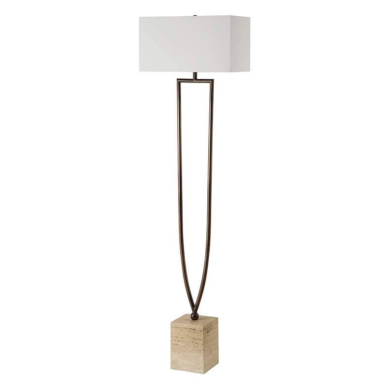 Image 2 Uttermost Fork In The Road 64" Modern Bronze Floor Lamp more views