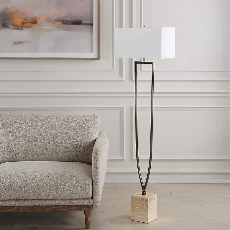 Image 7 Uttermost Fork In The Road 64" Modern Bronze Floor Lamp more views