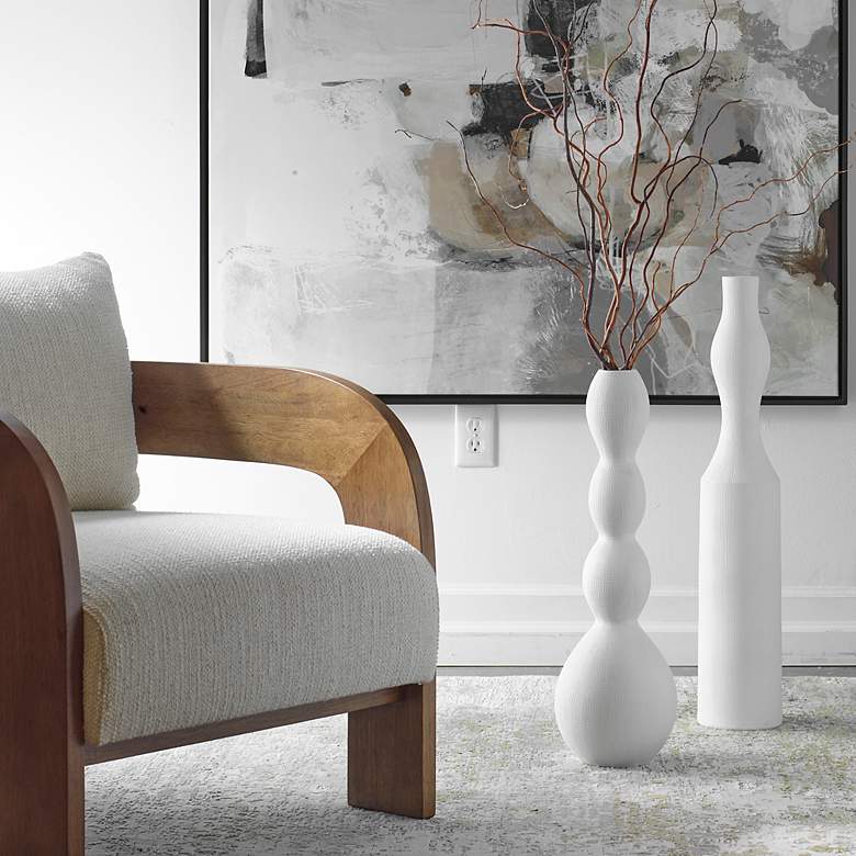 Image 2 Uttermost Forma White Earthenware 2-Piece Large Vase Set more views