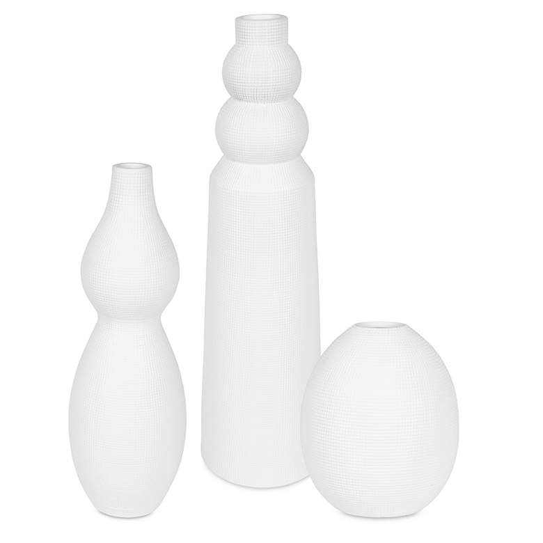 Image 2 Uttermost Forma White Earthenware 3-Piece Vase Set