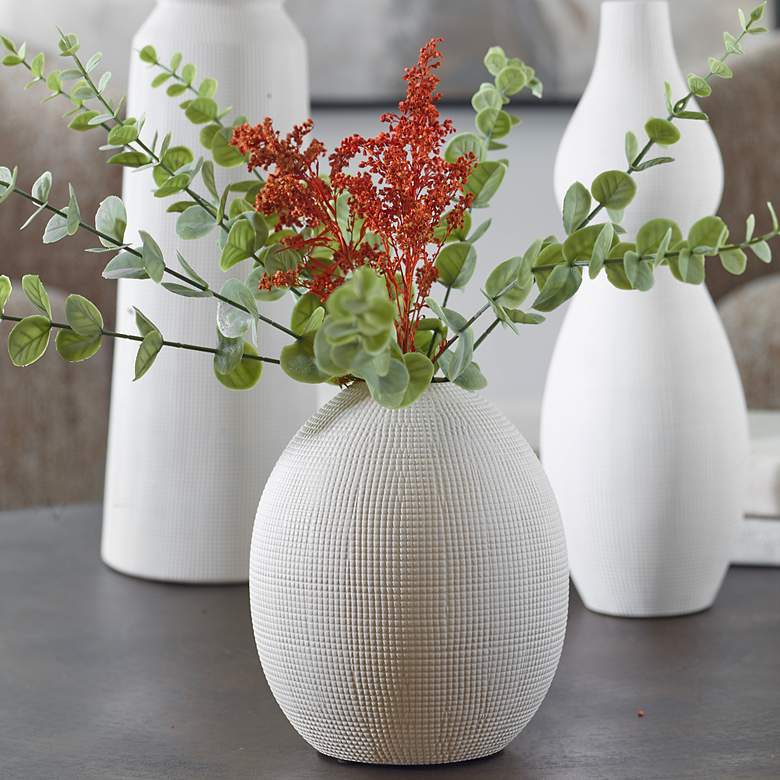 Image 3 Uttermost Forma White Earthenware 3-Piece Vase Set more views