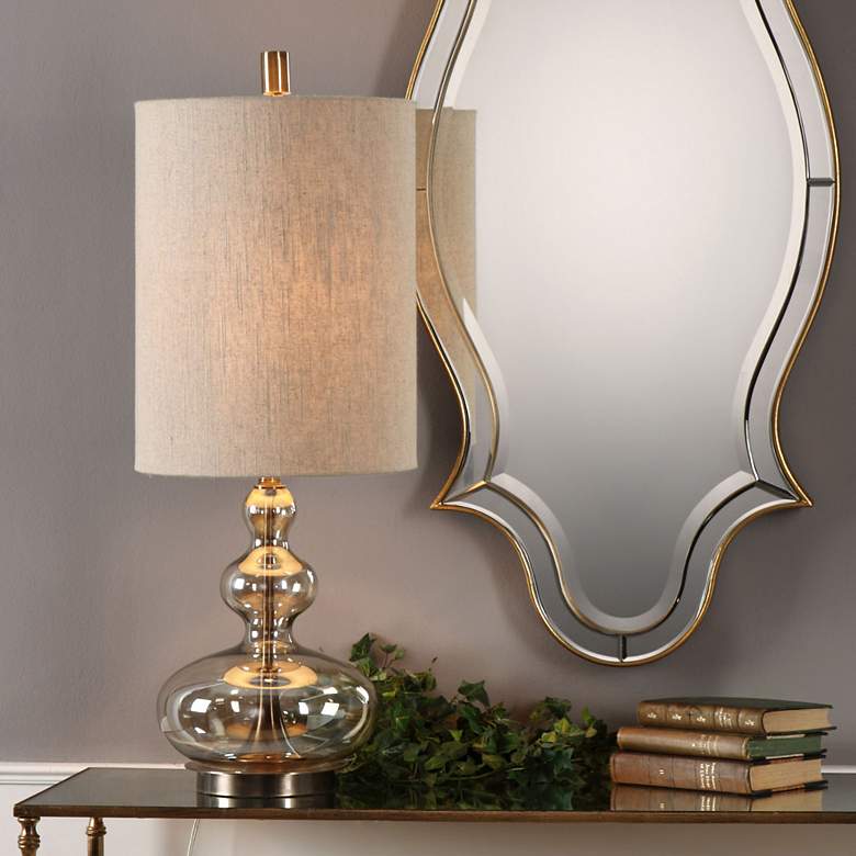 Image 1 Uttermost Formoso 32 3/4" High Apothecary Amber Glass Table Lamp