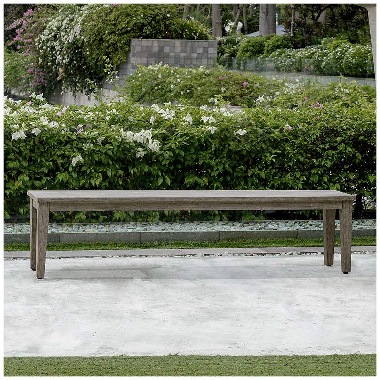 Image 1 Uttermost Forsyth 81" Wide Gray Mahogany Outdoor Bench
