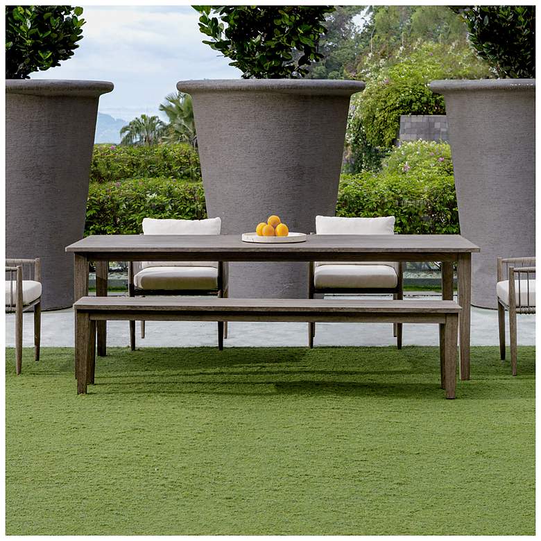 Image 3 Uttermost Forsyth 81" Wide Gray Mahogany Outdoor Bench more views