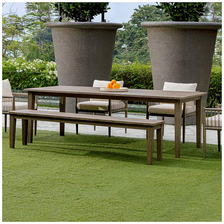 Image 4 Uttermost Forsyth 81" Wide Gray Mahogany Outdoor Bench more views