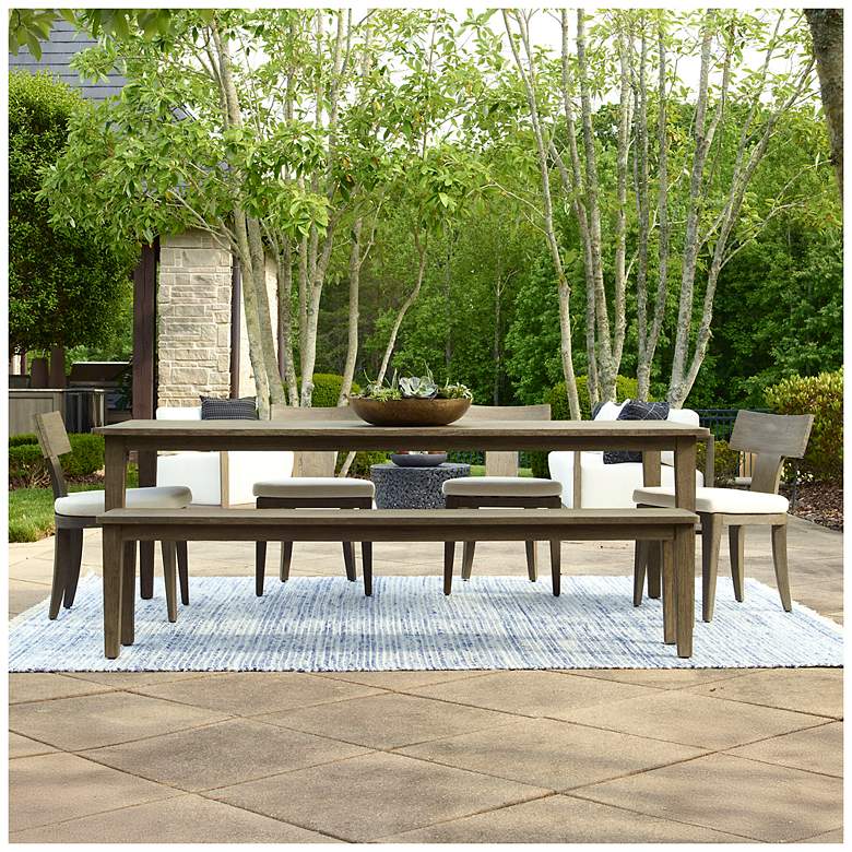Image 2 Uttermost Forsyth 92" W Gray Mahogany Outdoor Dining Table more views