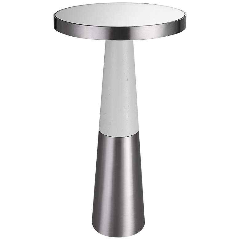 Uttermost Fortier 12&quot; Wide Nickel and Mirrored Top Accent Table