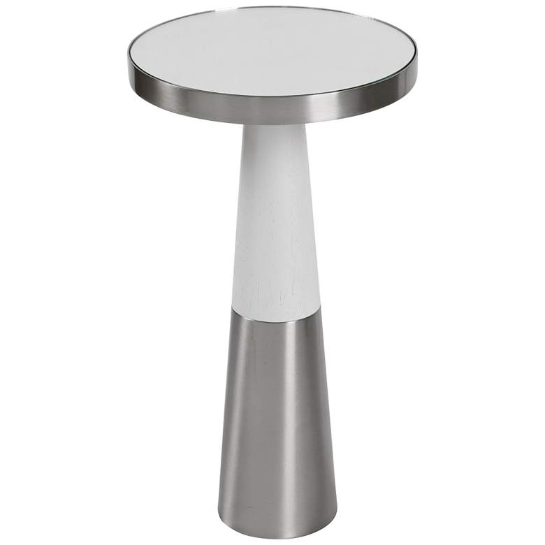 Uttermost Fortier 12&quot; Wide Nickel and Mirrored Top Accent Table more views