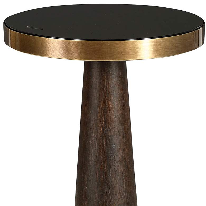 Image 4 Uttermost Fortier 22" High Brass and Espresso Modern Drink Table more views