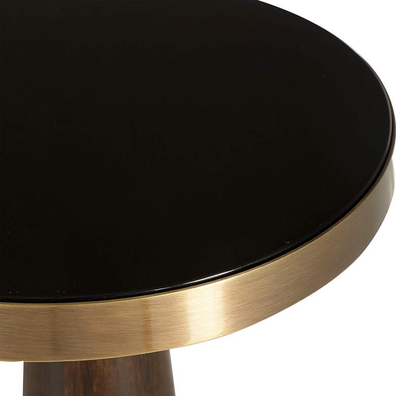 Image 5 Uttermost Fortier 22" High Brass and Espresso Modern Drink Table more views