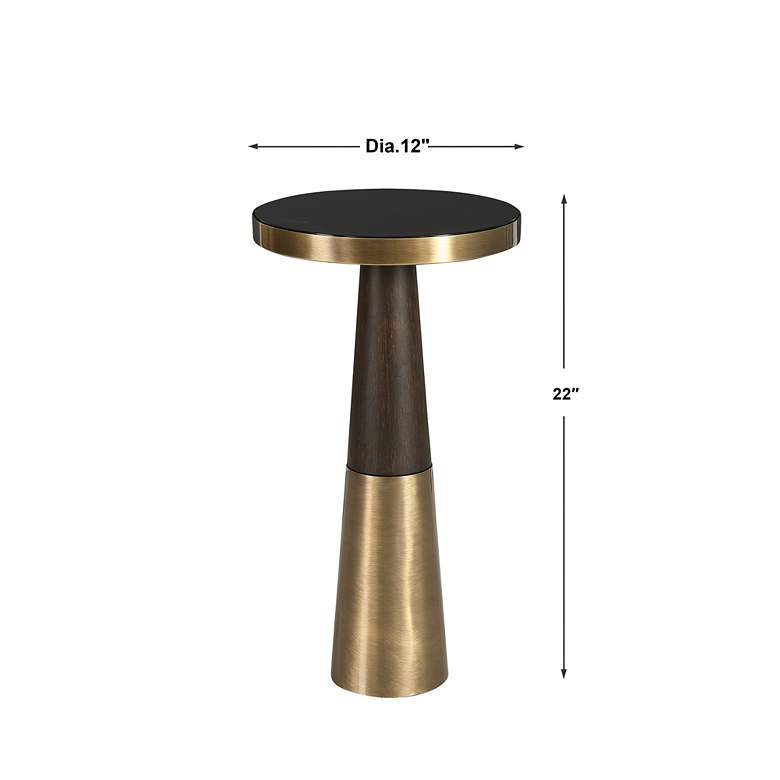 Image 7 Uttermost Fortier 22 inch High Brass and Espresso Modern Drink Table more views