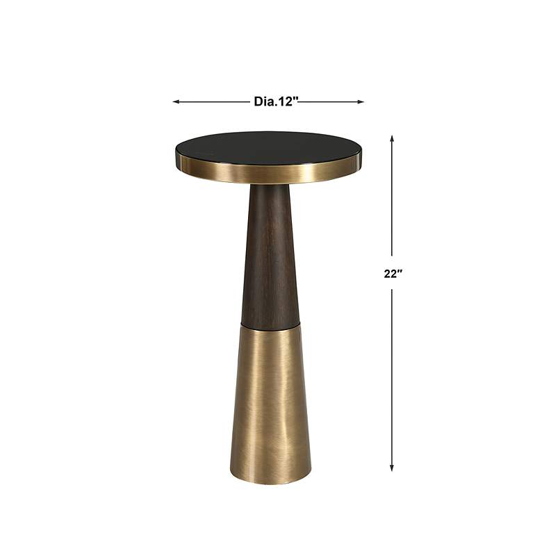 Image 7 Uttermost Fortier 22" High Brass and Espresso Modern Drink Table more views