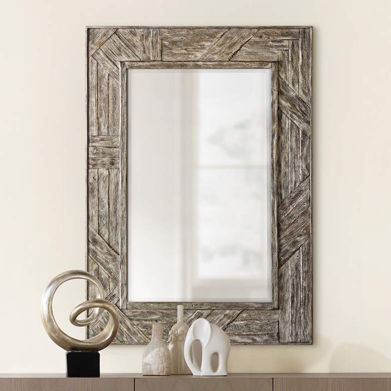 Image 1 Uttermost Fortuo Driftwood 31 1/2 inch x 43 1/2 inch Wall Mirror